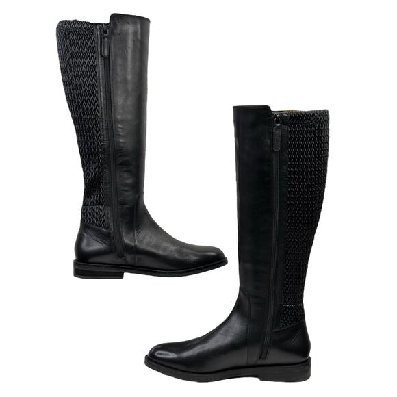 Cole Haan Women's Clover Stretch Tall Boots 6 Riding Buckle Equestrian Black NEW - Picture 4 of 10